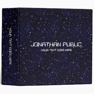 Universe Black Elegant Science Deep Space Stars 3 Ring Binder