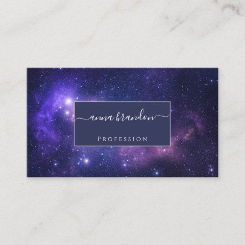 Universe Cosmic Galaxy Dark Purple Elegant Modern  Business Card