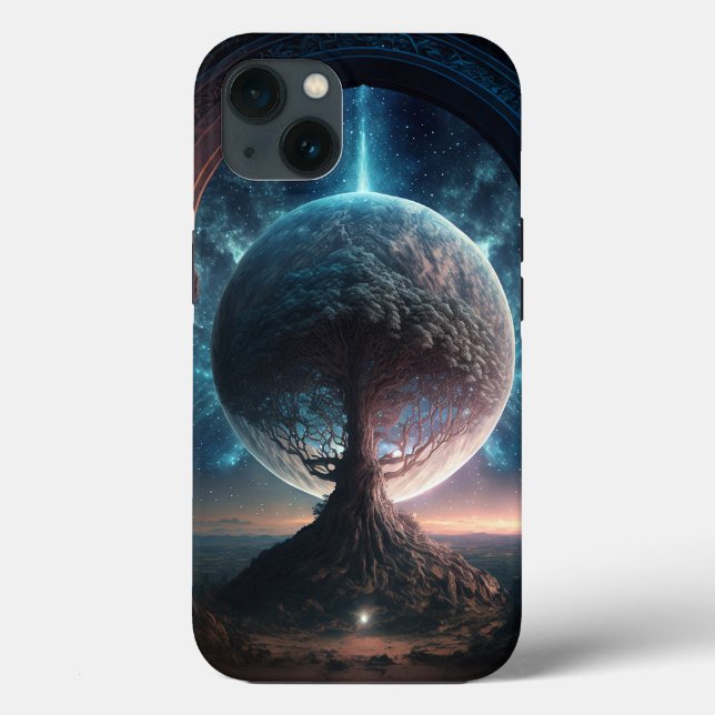 Universe Cosmic Tree Surreal Fantasy Art Case-Mate iPhone Case (Back)
