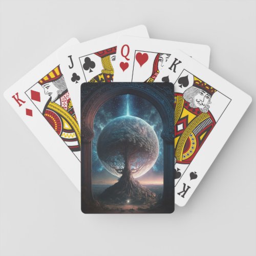 Universe Cosmic Tree Surreal Fantasy Art Playing Cards