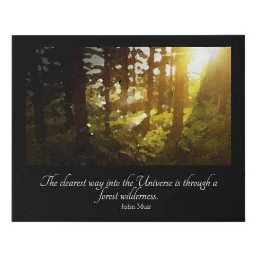 Universe Forest Muir Quote Faux Canvas Print