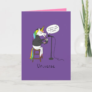 Universe - Funny Unicorn Poetry Greeting Card