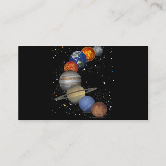 Universe Galaxy Planets Sun Astronomy Outer Space  Enclosure Card (Front)