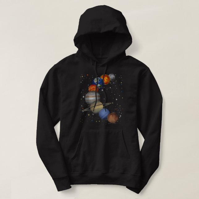 Universe Galaxy Planets Sun Astronomy Outer Space  Hoodie (Design Front)