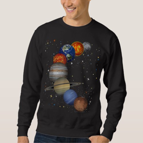 Universe Galaxy Planets Sun Astronomy Outer Space  Sweatshirt