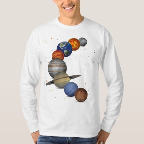 Universe Galaxy Planets Sun Astronomy Outer Space  T_Shirt