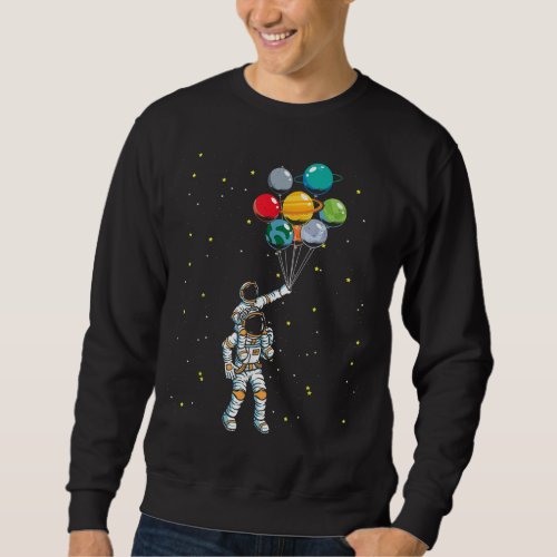 Universe Galaxy Space Planets Balloons Kids Astron Sweatshirt