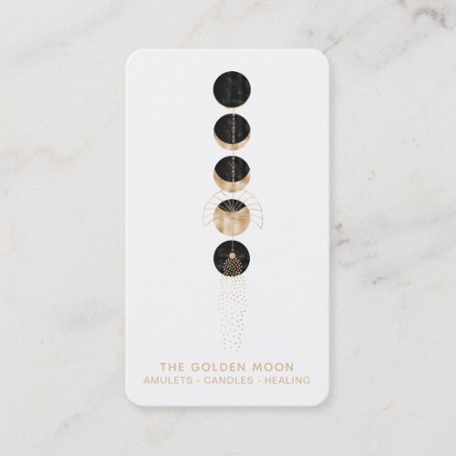  Universe Gold Glitter Moon Phases Cosmic Lunar Business Card