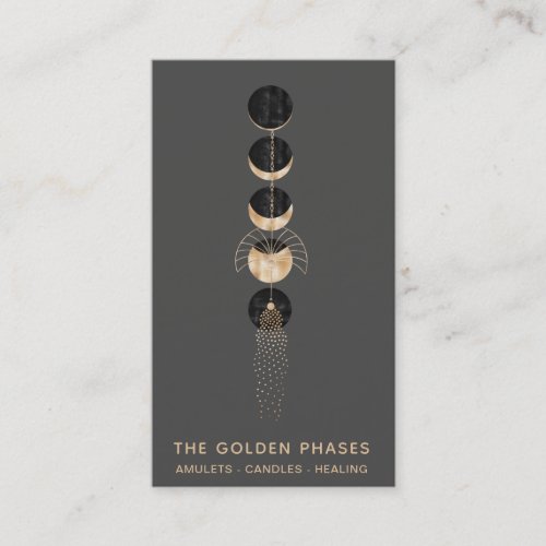  Universe Gold  Moon Phases Glitter Cosmic Business Card