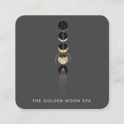  Universe Gold  Moon Phases Glitter Cosmic Square Business Card