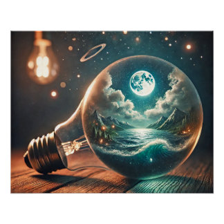 Universe in a Bulb – Dreamscape of Light and Water Poster
