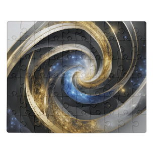Universe in an Abstract Spiral Jigsaw Puzzle