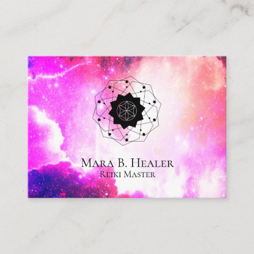  Universe Nebula Sacred Geometry Pink Purple Business Card