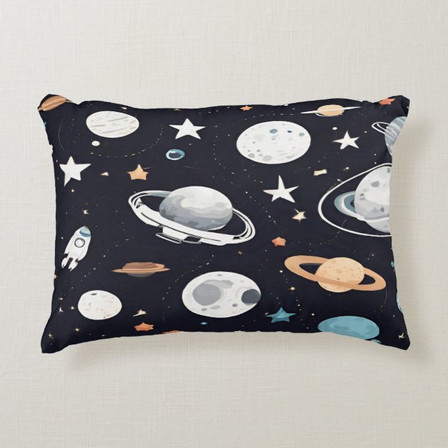 Universe. Pattern of planets and stars Accent Pillow (Front)