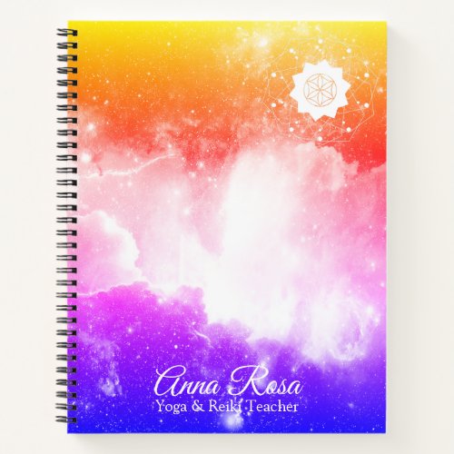  Universe Peach Lavender Pink Galaxy Nebula Notebook