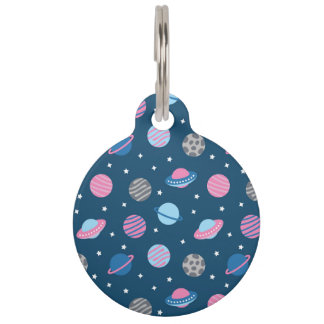 Universe & Planets Pattern Pet ID Tag
