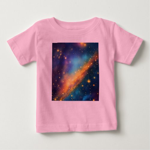 universe print Baby Fine Jersey T_Shirt