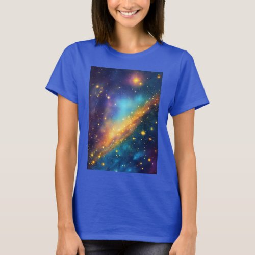 Universe print Womens Basic T_Shirt