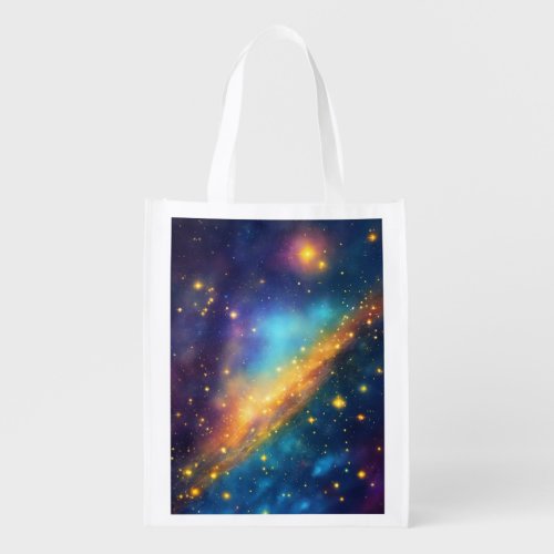 Universe print Womens Basic T_Shirt Grocery Bag