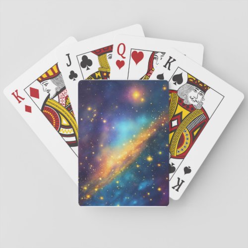 Universe print Womens Basic T_Shirt Playing Cards