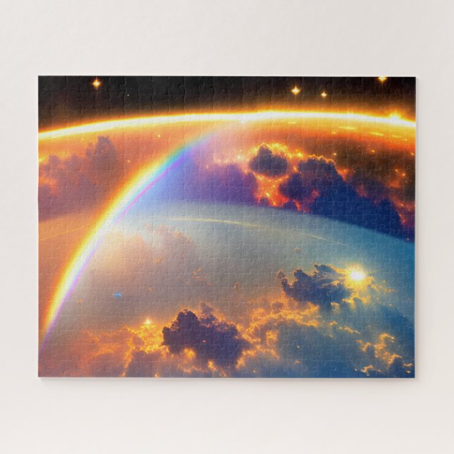 Universe Rainbow Over Cloudy Earthly Cosmic Ballet Jigsaw Puzzle (Horizontal)