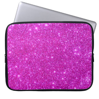 Universe Star Hot Pink Glitter Sparkle Laptop Case