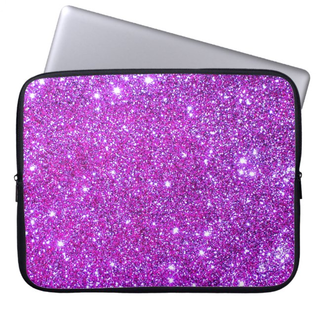 Universe Stars Pink Glitter Sparkles Laptop Case 1 (Front)