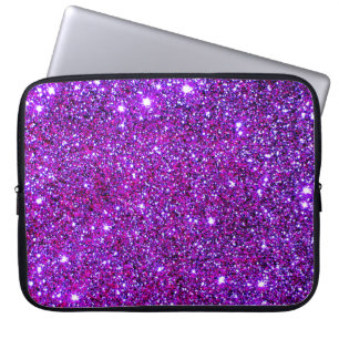 Universe Stars Purple Glitter Sparkly Laptop Case