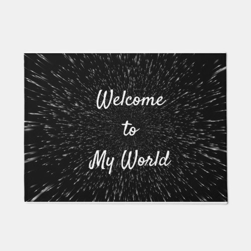 Universe Stars Quote Welcome to My World Doormat