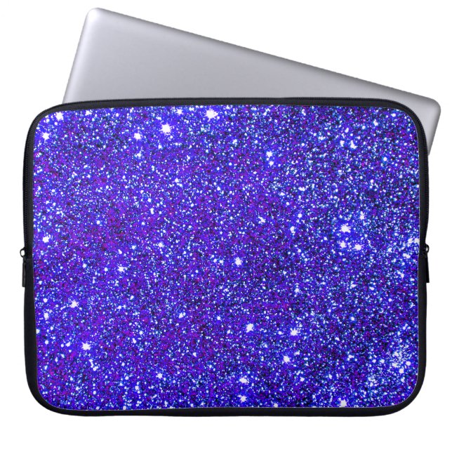 Universe Stars Violet Glitter Sparkly Laptop Case (Front)