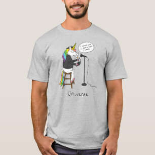 Universe Unicorn Reading Poetry Funny Men' T-shirt
