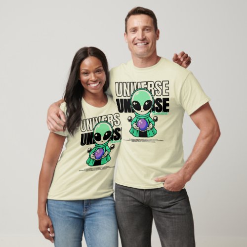 Universe Unveiled _ Cute Alien with Crystal Ball T_Shirt