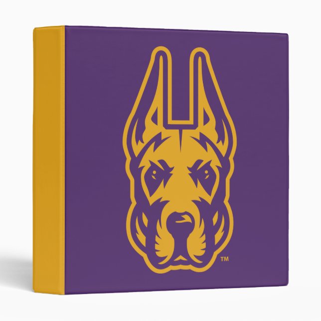University at Albany Great Dane Mascot Head 3 Ring Binder (Front/Spine)