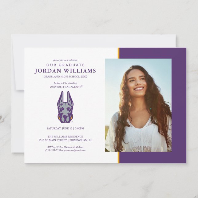 University at Albany Great Dane Mascot Head Announcement (Front)