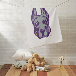 University at Albany Great Dane Mascot Head Baby Blanket