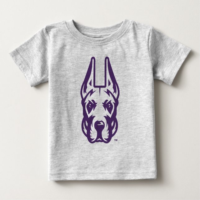 University at Albany Great Dane Mascot Head Baby T-Shirt (Front)