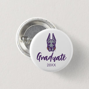 University at Albany Great Dane Mascot Head Button