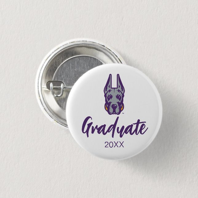 University at Albany Great Dane Mascot Head Button (Front & Back)