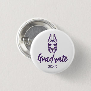 University at Albany Great Dane Mascot Head Button