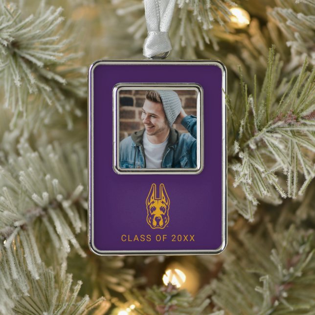 University at Albany Great Dane Mascot Head Christmas Ornament (Tree)