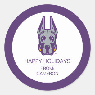 University at Albany Great Dane Mascot Head Classic Round Sticker