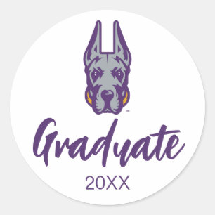 University at Albany Great Dane Mascot Head Classic Round Sticker