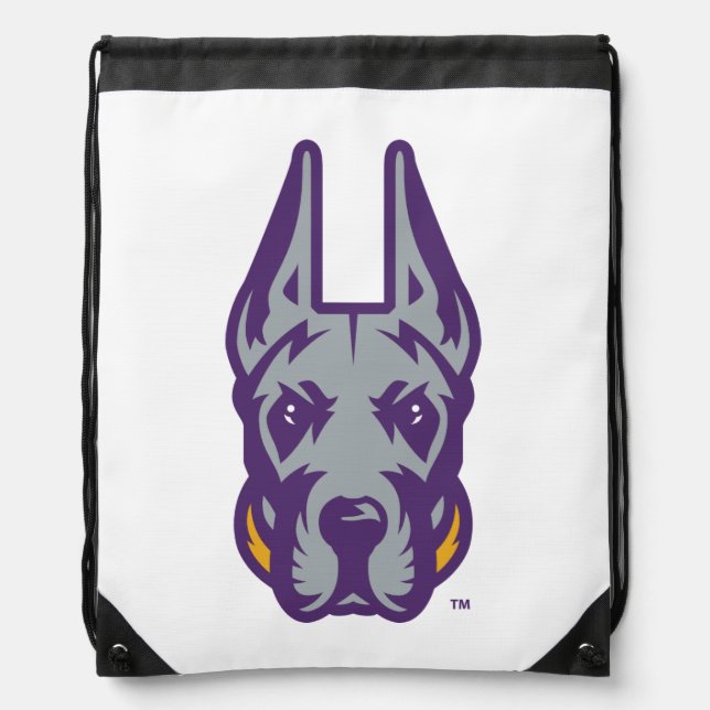 University at Albany Great Dane Mascot Head Drawstring Bag (Front)