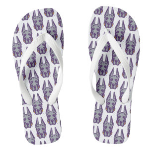 University at Albany Great Dane Mascot Head Flip Flops