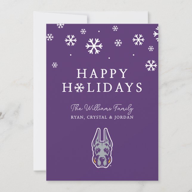 University at Albany Great Dane Mascot Head Holiday Card (Front)