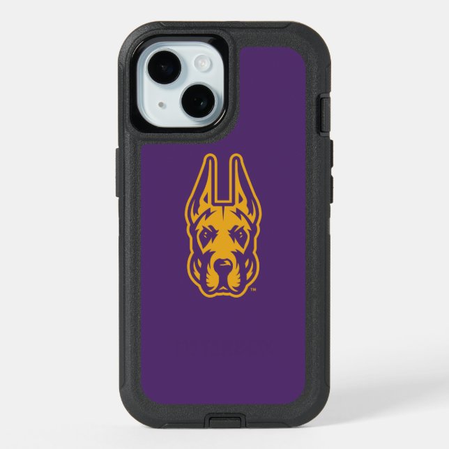 University at Albany Great Dane Mascot Head iPhone 15 Case (Back)