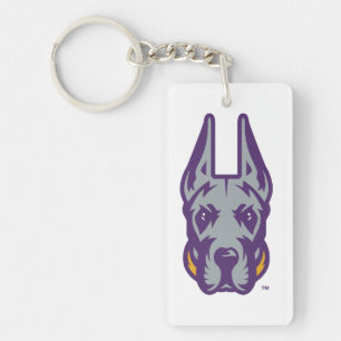University at Albany Great Dane Mascot Head Keychain