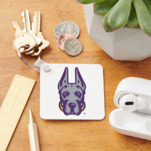 University at Albany Great Dane Mascot Head Keychain