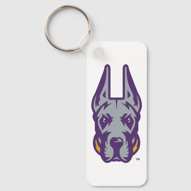 University at Albany Great Dane Mascot Head Keychain (Front)