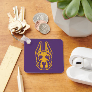 University at Albany Great Dane Mascot Head Keychain